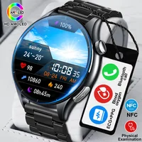 Reloj Inteligente 2026 con NFC, ECG+PPG, Oxígeno en Sangre, Ácido Úrico, Presión Arterial, Cristal de Zafiro, para Hombre, Compatible con Android e iOS