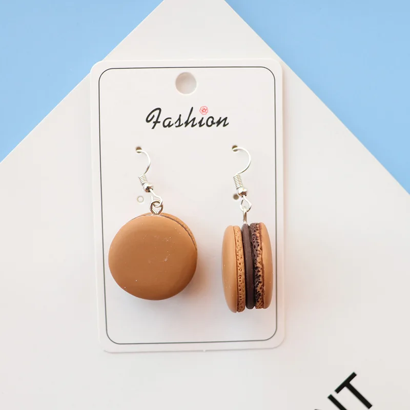 Ovxxons 1 Pair Macaron Earrings Burger Multi-color Fashion Earrings Japanese Girl Three-dimensional Food Play Earrings Jewelry