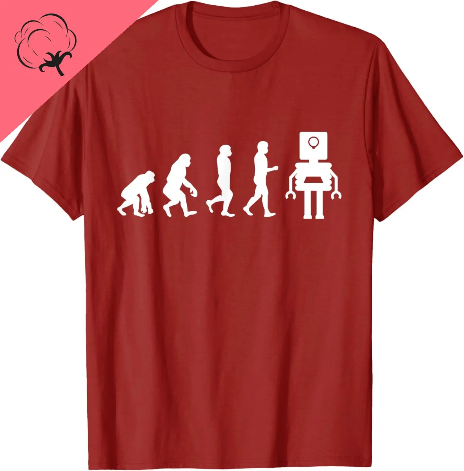 Funny Robotic Machine Learning AI Evolution Robot T-Shirt Cotton Print Original Design Gifts Unisex Summer Streetwear Tops