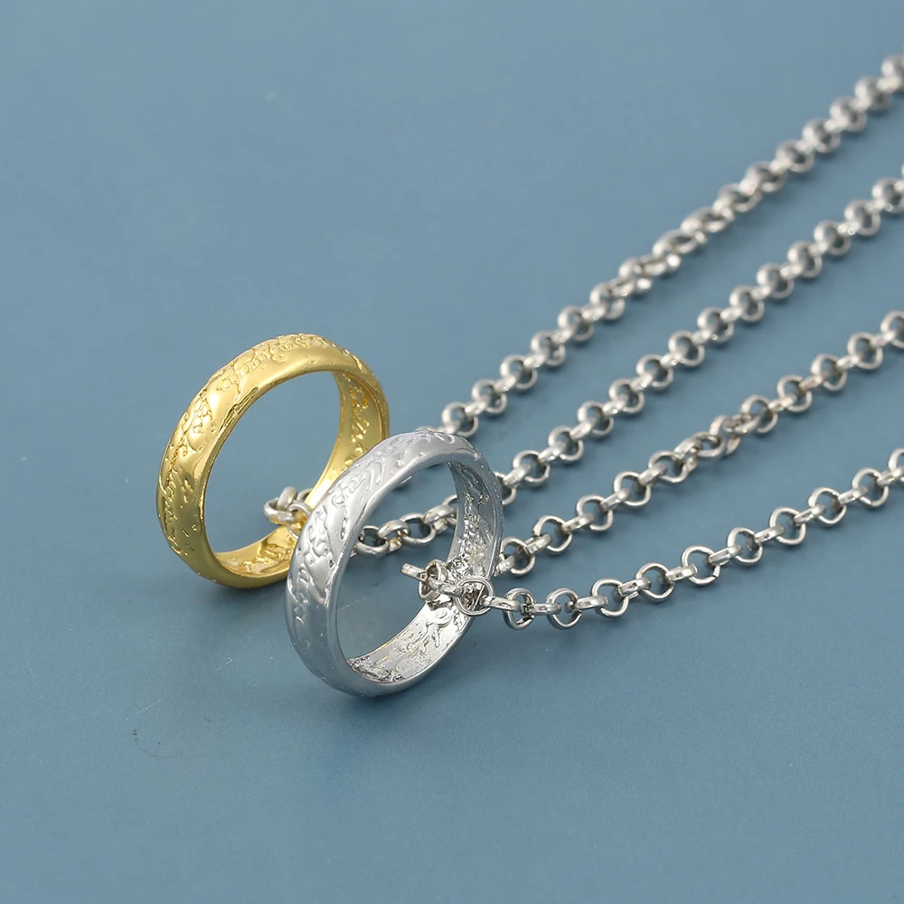 Movie Cosplay Costume Ring Necklace Set Fashion Simple Style Pendant Accessory Gift for Outfit Themed Parties view 5