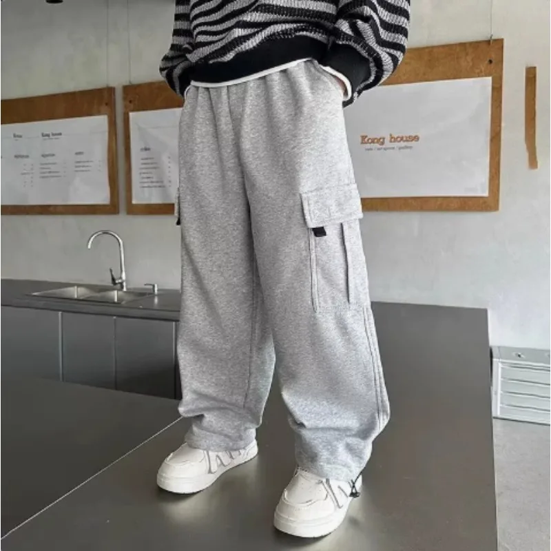 Spring Sweatpants Boys Casual Pants Autumn New Fashion Trousers Kids Loose Solid Work Trousers Children's Clothing