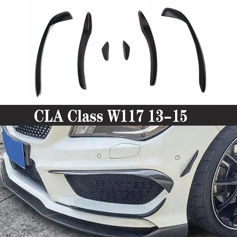 For Mercedes Benz CLA Class W117 Carbon Fiber Car Front Bumper Wind knife Splitter Spoiler Canard Air Knife Car Accessories