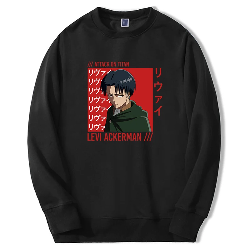 

Attack On Titan Hot Japan Anime Hoodie Men/women Levi Ackerman Graphic Sweatshirt Crewneck Loose Fashion Clothes Pullover