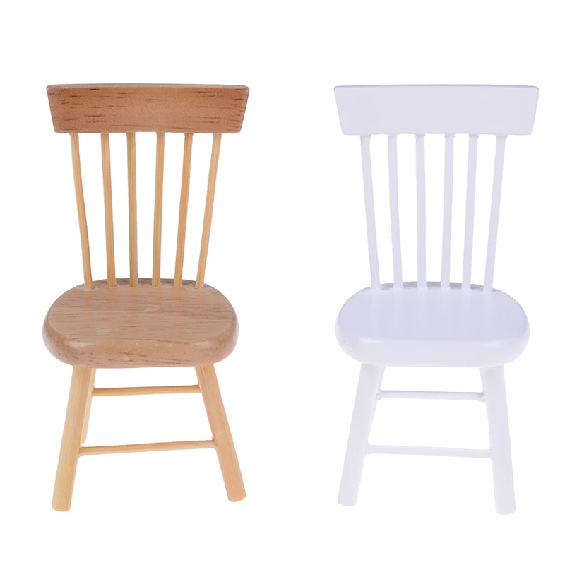 

1:12 Dollhouse Wooden Chair Dollhouse Miniature Dining Furniture Wooden Chair