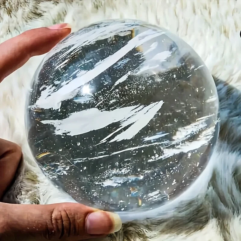 A High-Quality White Quartz Crystal Ball, a White Melting Ball, Used for Magic, Photography, Lens Ball, Decoration, Feng Shui