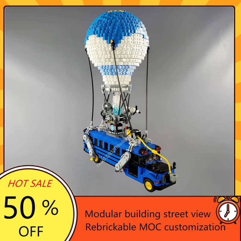 

2952PCS Online Battle Royalplay Mode Creative The Battle Bus Bricks Blocks Hot Air Balloon Blocks Bricks Gift Birthday Present