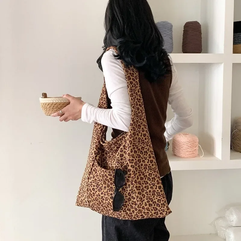 Retro Green Leopard Ins Exotic Style Hobos Bag Women Upscale Popular Large Capacity Brown High Quality Commuter Shoulder Bag