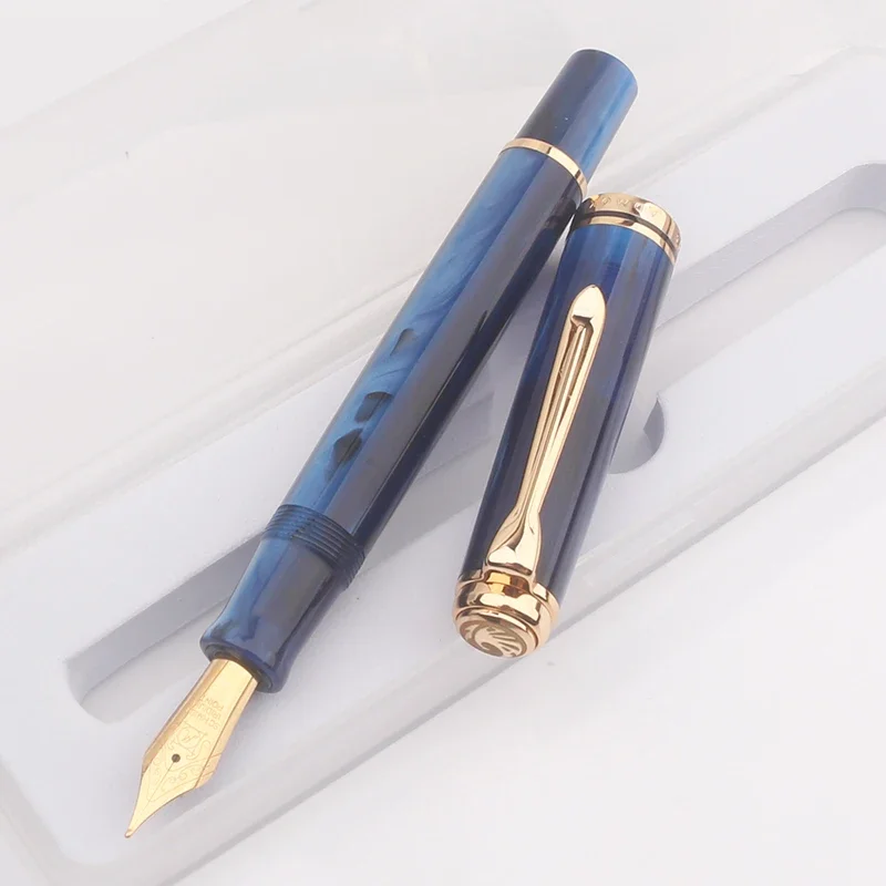 Imagem -03 - Smooth Acrylic Piston Fountain Pen Conjunto para Estudantes Gift Box Pen Soft Escola Escrita Tinta Novo No.6 35 Admok-m800