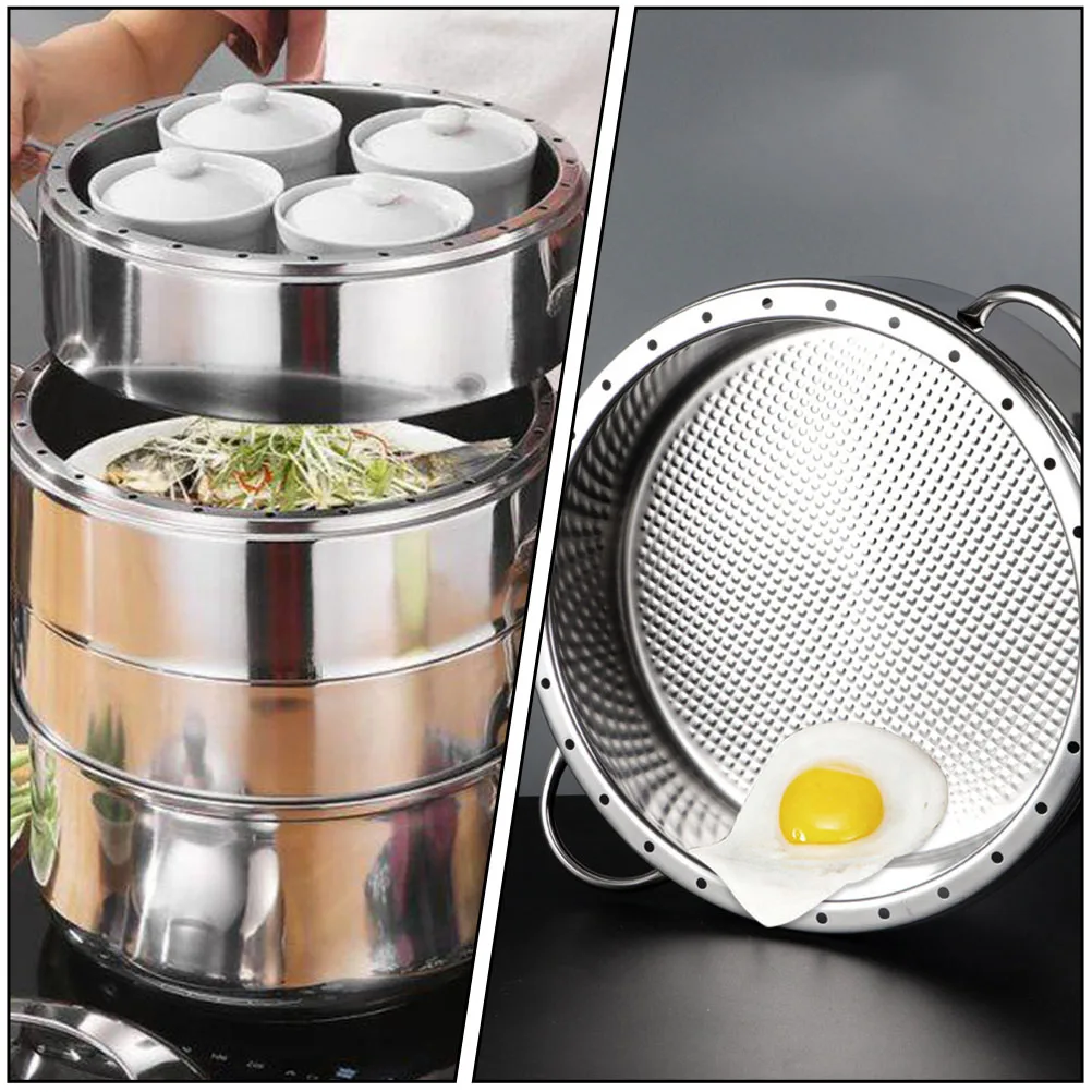

Heavy Duty Stainless Steel Steamer Basket Ideal for Steaming Vegetables Seafood Corn Efficient Kitchen Cooking Accessory