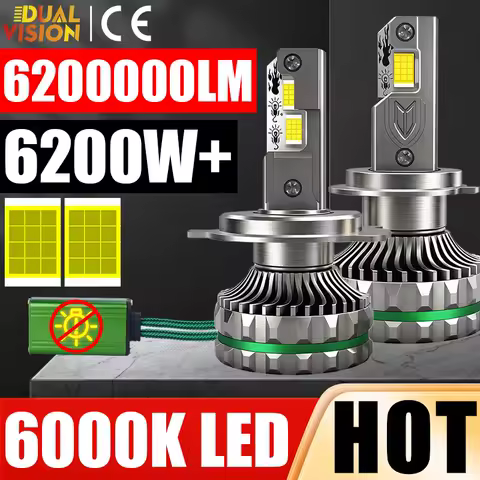 6200W H7 H4 H11 H1 9005 HB3 H8 H9 9006 HB4 9012 HIR2 LED Car Headlight CANBUS 6200000LM K5C 6000K Super No Errors Auto Fog Light