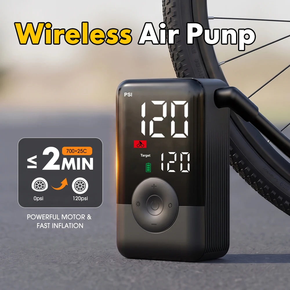 

Carsun Multifunctional Portable Air Pump Cordless Digital Tire Inflator Rechargeable Compressor for Motorcycle Bicycle Balls