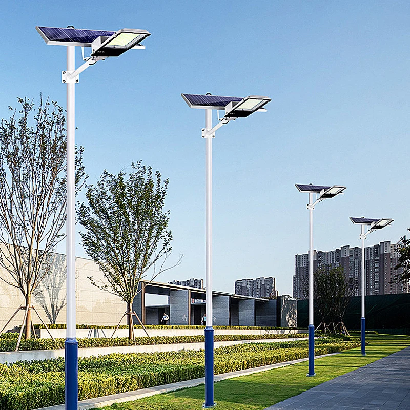 3 Meter 76mm Port High Street Lamp Pole Segmented Solar Garden Light Stand Blue White Outdoor Park Lighting CCTV Support