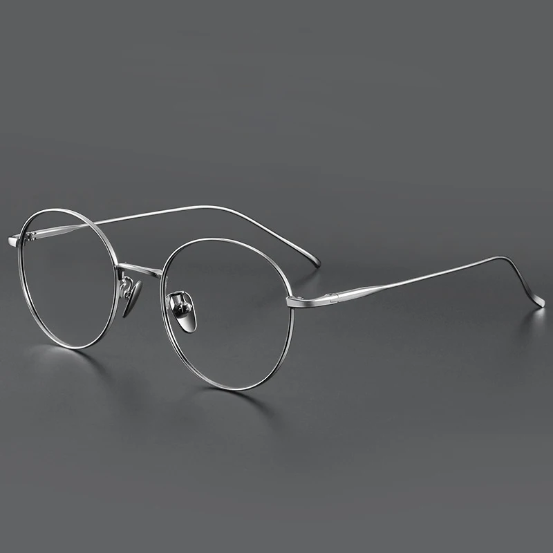 Puur Titanium Optische Frames Computer Brillen Voor Mannen Vrouwen Ultralichte Vintage Ronde Brilmontuur Merk Designer Brillen Brillen