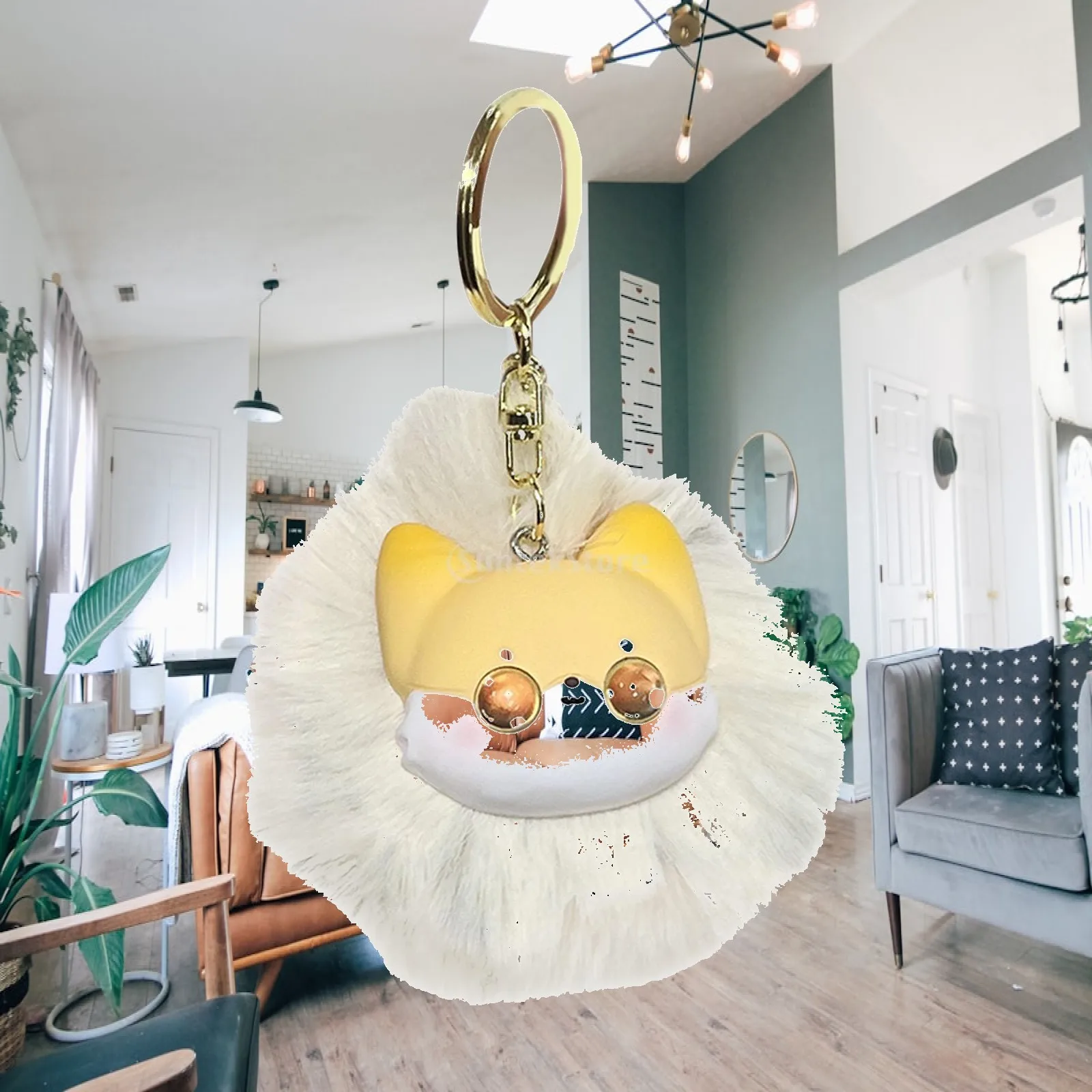 Plush Cat Pendant Keychain Backpack Pendant Hanging Ornament Awards Memorials Wallet Accessory Lightweight Decor Cute Keyring