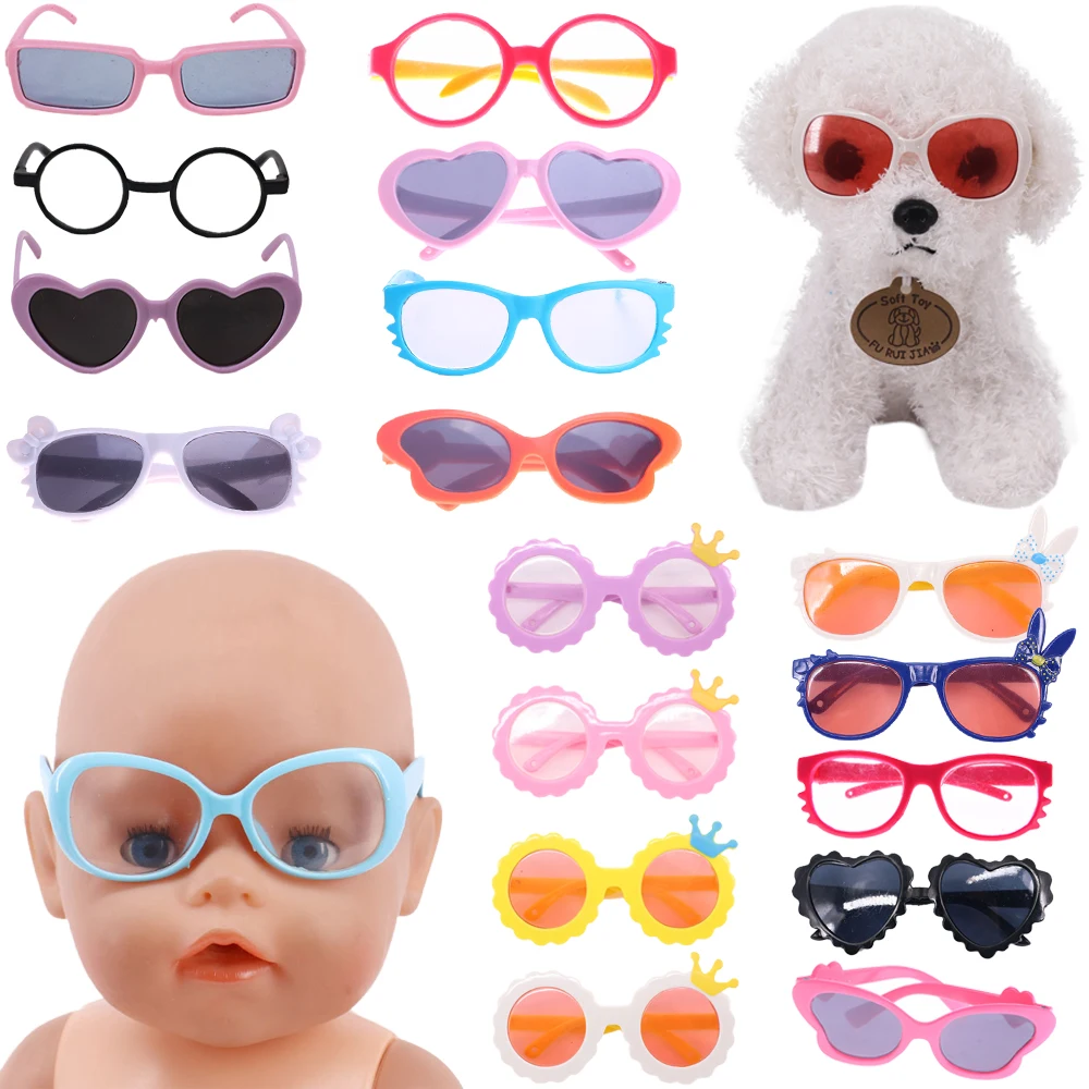 Doll Accessories Glasses for 43cm Baby Reborn&18inch Girl's American Doll Clothes Accessory Our Generation Plush Toys decoration