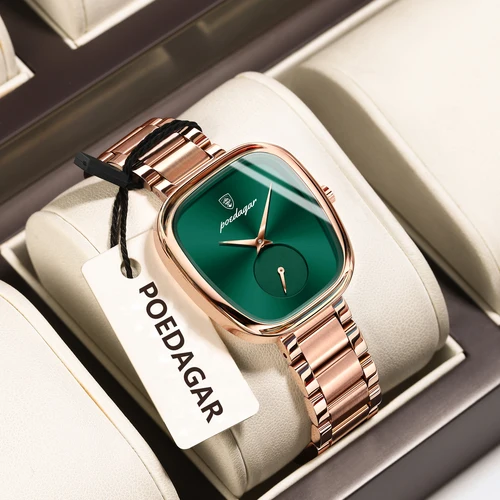 Imagen 2 del producto POEDAGAR, reloj único y elegante para mujer, relojes de cuarzo resistentes al agua de acero inoxidable para mujer, reloj de pulsera elegante para mujer de alta calidad