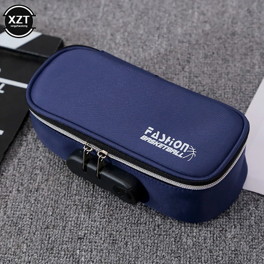 Creative Large Capacity Pencil Bag for Case with Password Lock Zipper Pen Storage Pouch Boys Girls School Supply