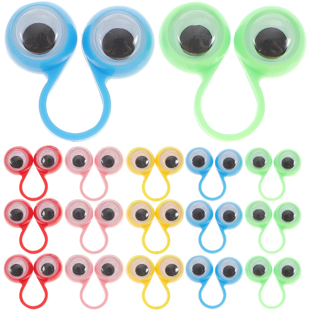 30 Pcs Eye Ring Portable Children Toy Kids Party Favor Toys Finger Puppets Household Small Eyes Mini Educational Gifts