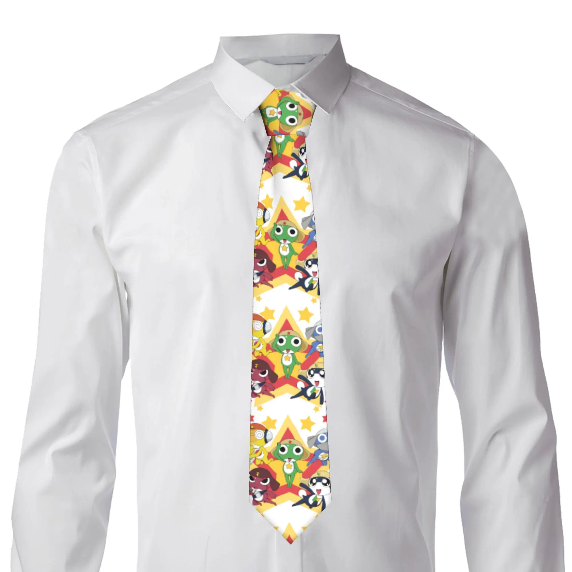Keroros Gunsous Frog Tie  Daily Wear Neck Ties Vintage Cool Neck Tie For Men Custom Collar Tie Necktie Gift