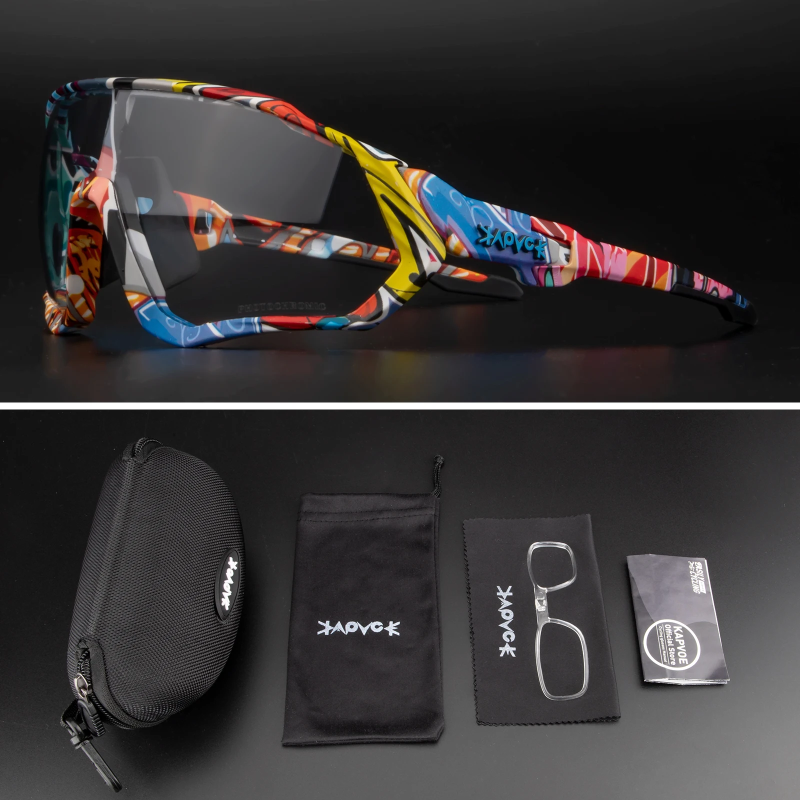 Kapvoe Photochrome Radfahren Sonnenbrille Männer Frauen Straße MTB Mountainbike Fahrrad Brille Radfahren Gläser Sport Wandern Brillen