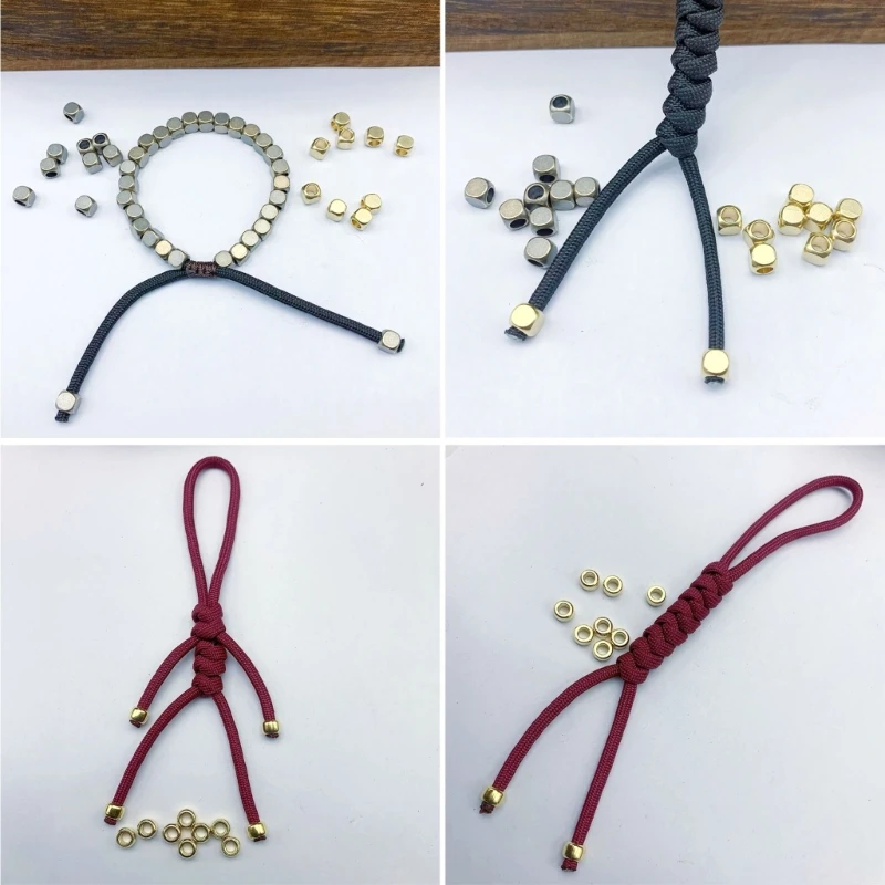 20pcs Round Copper Strain Isolate Brass Braided Paracord Lanyard Pendant Outdoor Paracord DIY Accessories End Strain