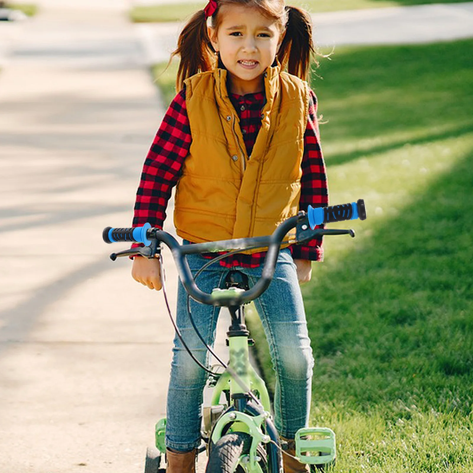 

1Pair Kids Bicycle Handlebar Grips Durable Non-Slip Rubber Covers for Toddler Bikes Scooters Balance Bikes Accessories