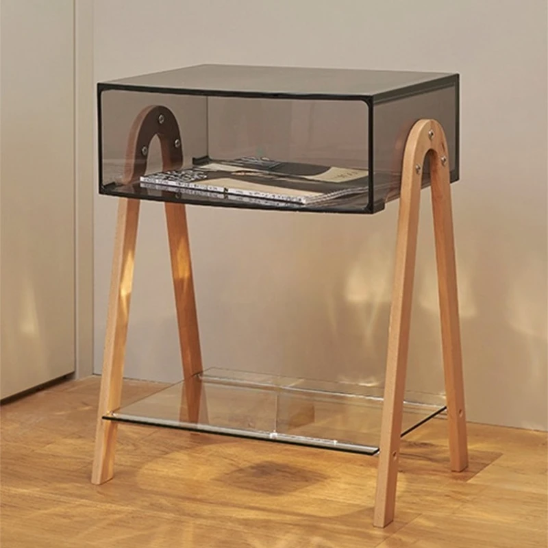 Modern Coffee Tables Living Room Nordic Design Side Table Bedroom Nightstand Transparent Organizer Box Storage Furniture