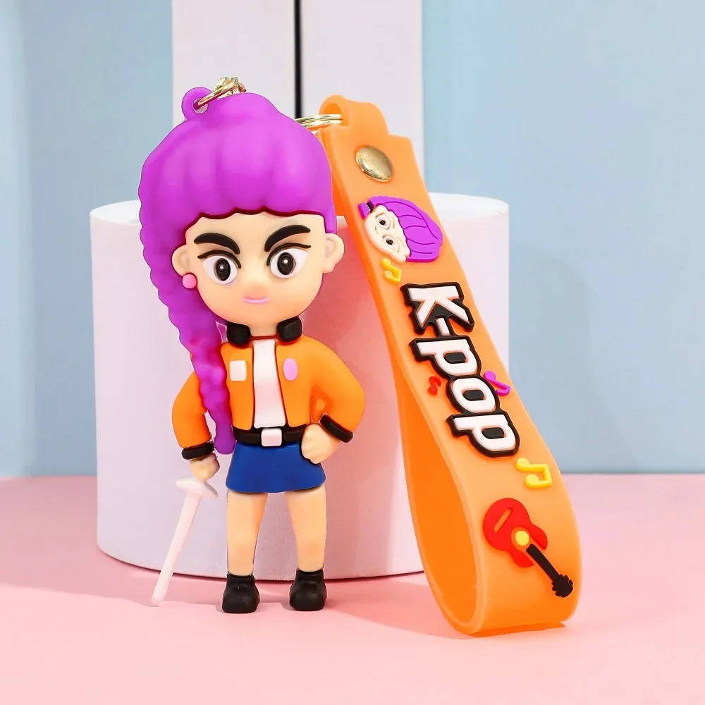 جديد KPOP شيطان الصيادين النمر الصغير المفاتيح قلادة الكرتون أنيمي الوحش هانت فتاة حلقة رئيسية حقيبة معلقة الديكور هدية