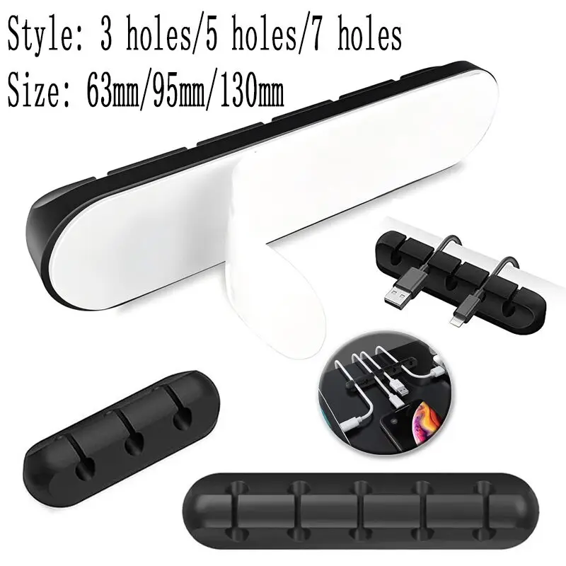 Original Silicone USB Cable Winder Organizer - Desktop Cable Management Clips Holder for Mouse Keyboard Headphone Wire Tidy
