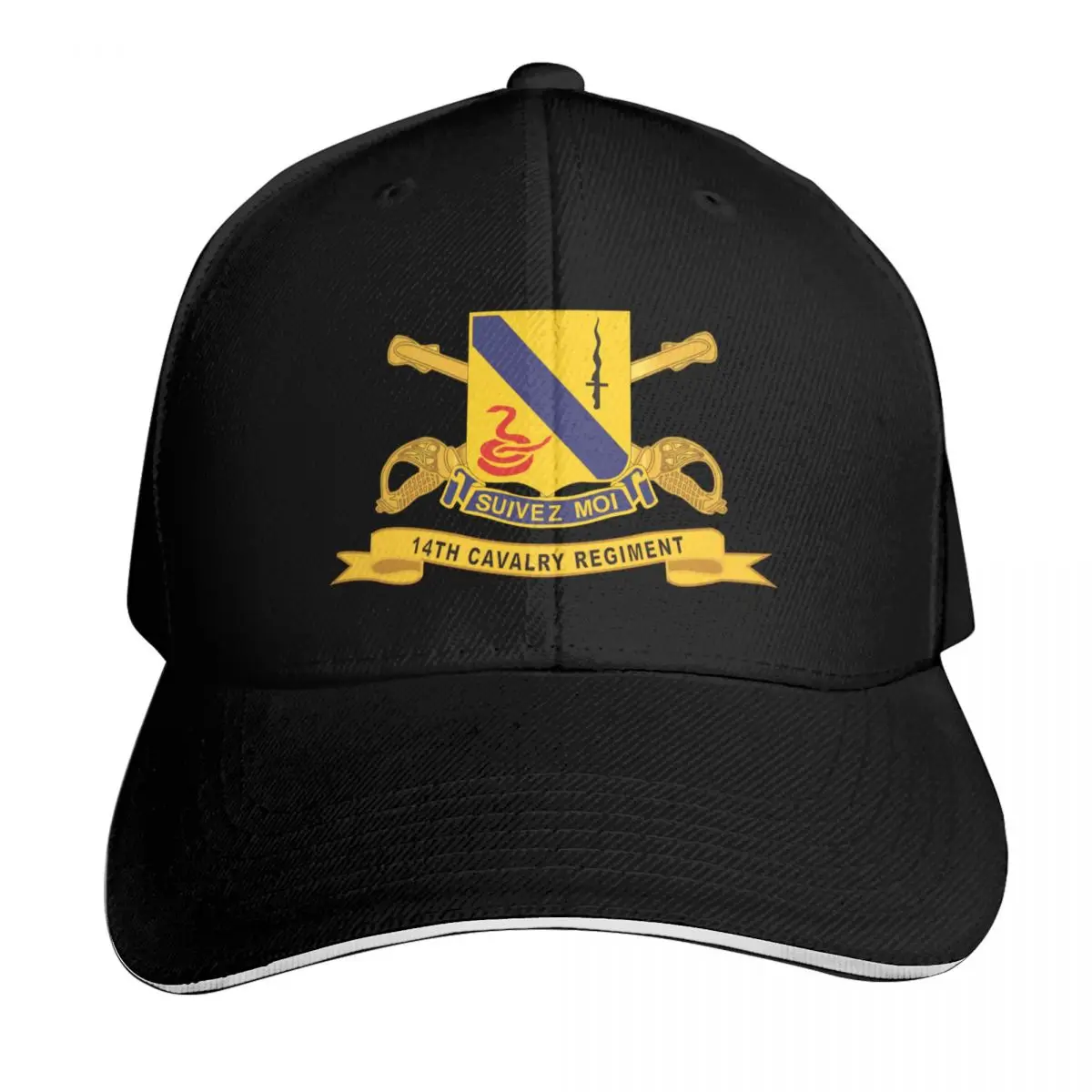 

Army - 14th Cavalry Regiment w Br - Ribbon Baseball Cap hiking hat men's big size hat Unique hats Boy Women's