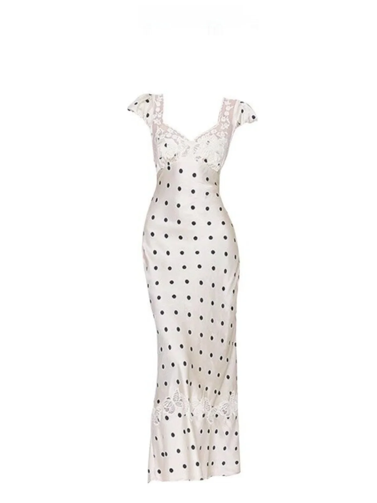 

Elegant Plaid Silk Long Dress Women's Birthday Waist Cinched Slimming Midi Skirt High Waist A-Line Silhouette Short Sleeve V-...