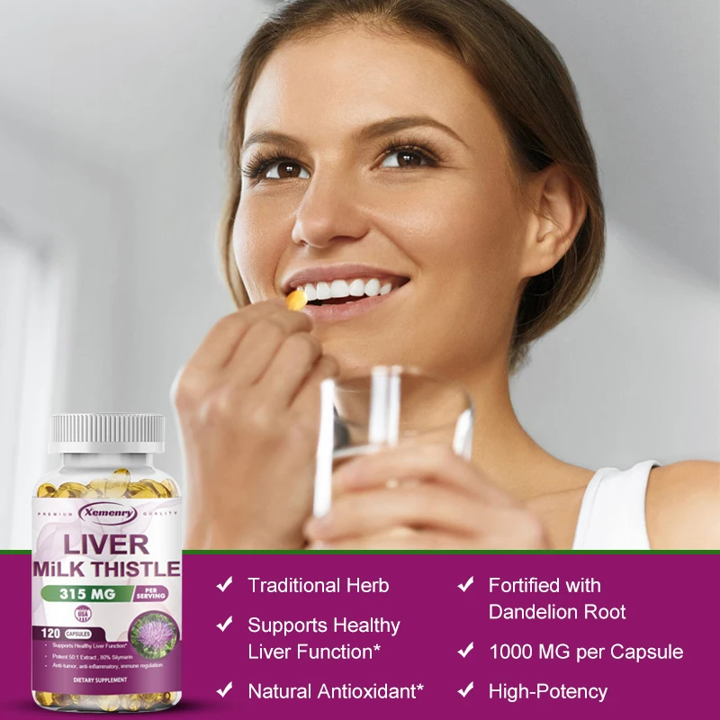 Milk Thistle Liver Capsules - Maintains Liver Health and Promotes Digestive Health, Helping To Detoxify The Liver