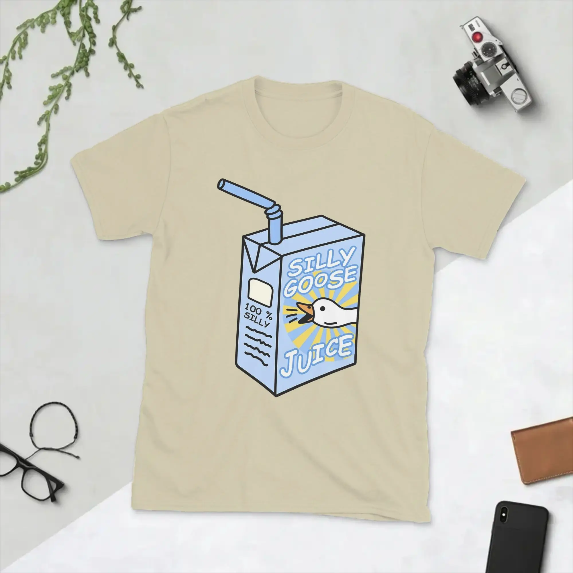 Silly Goose Juice Blue Untitled Men T Shirts  Funny Tees Short Sleeve Round Neck T-Shirt Pure Cotton Adult Tops