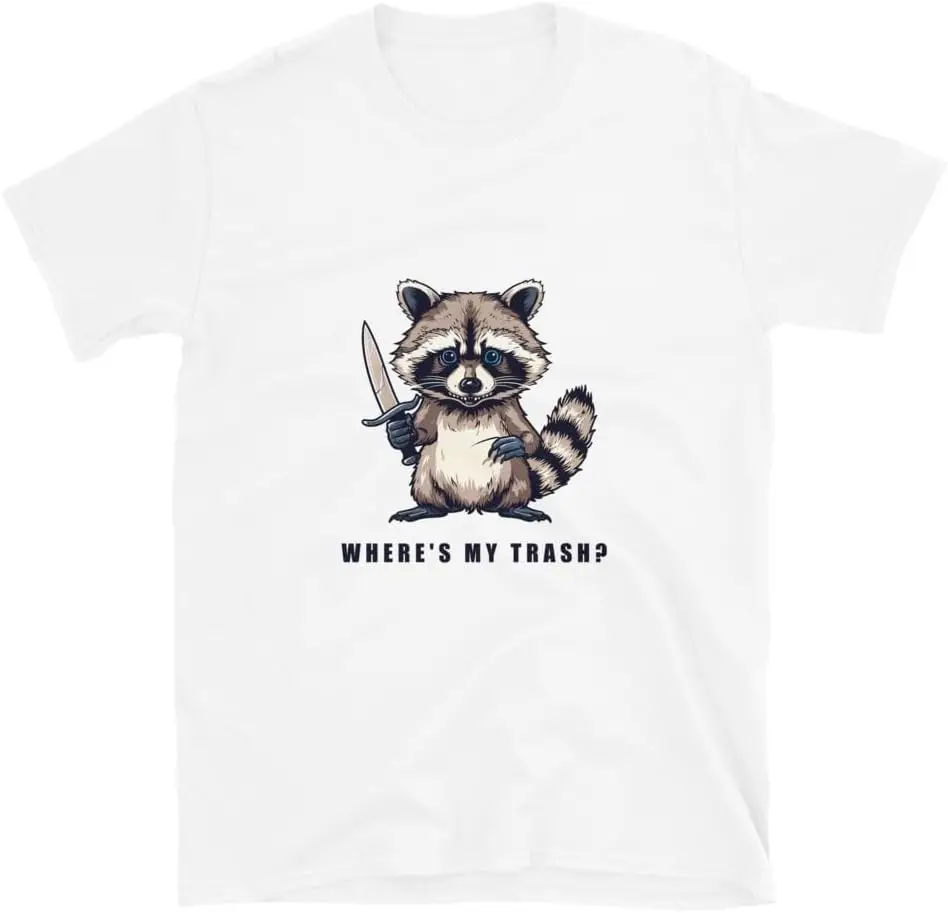 Trash Raccoon t shirt Funny Raccoon with Knife Tees High Quality 100%Cotton Short Sleeve