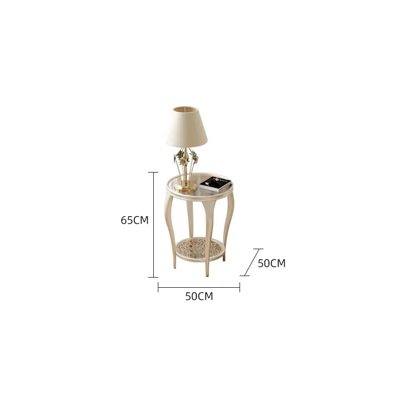 DSA light luxury coffee table simple small apartment creative tempered glass round coffee table sofa combination home
