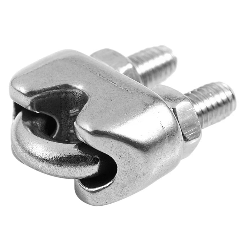 16Pcs Stainless Steel Cable Clip Saddle Clamp For Ropes 0.3Cm 3Mm Wire