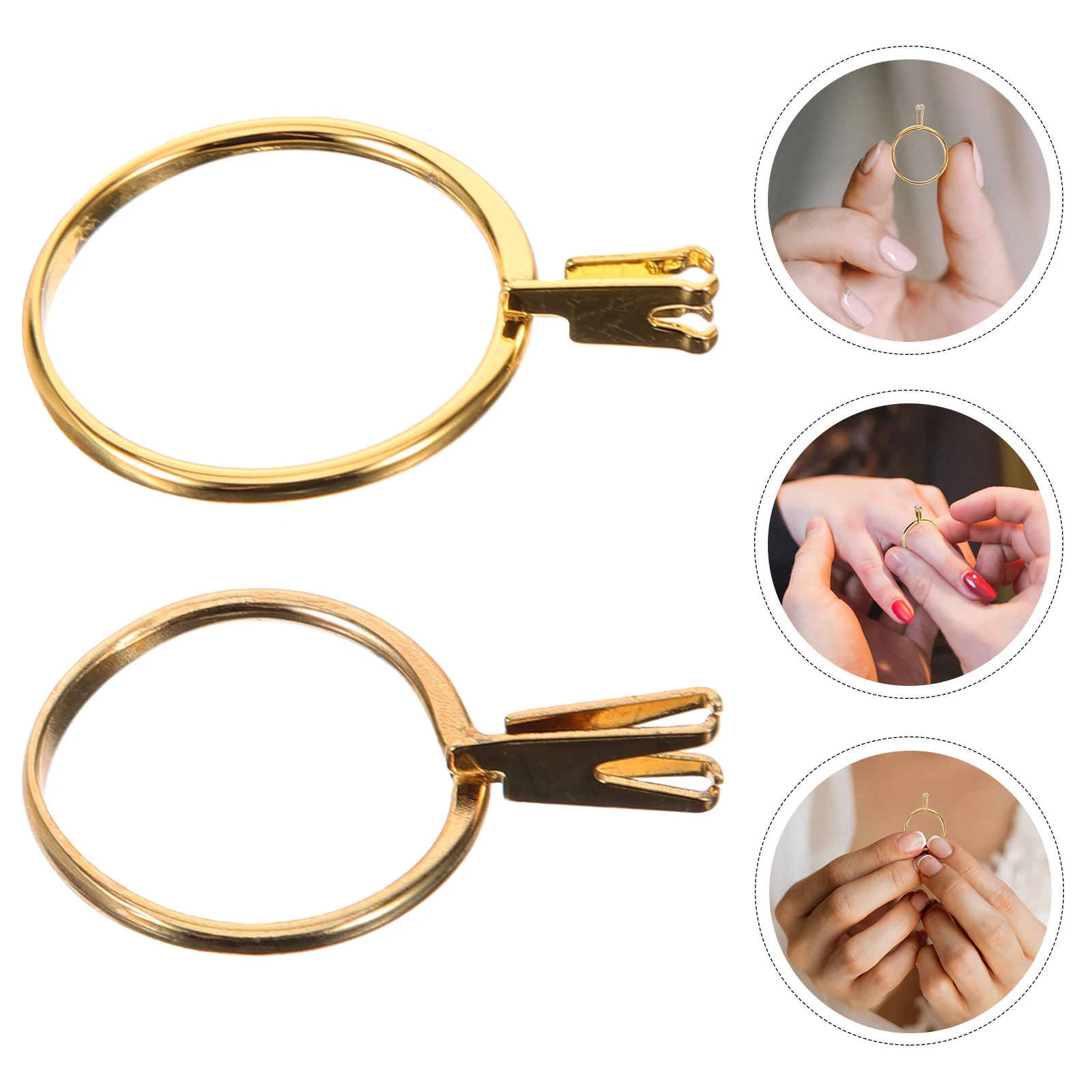 

2pcs Wedding Tool Metal Trying Base Diy Ring Tool For Jewelry Display Ring Base Gemstone Holder Stable Durable
