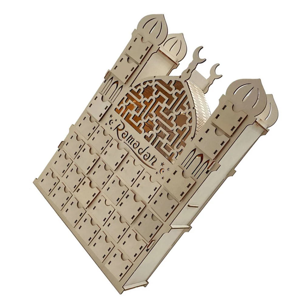 

Luxury Wooden Hollow Craft Decor Diy Eid Mubarak Festival Adorn Home Scene Ornament Ramadan Party Decoration Islamic Craft