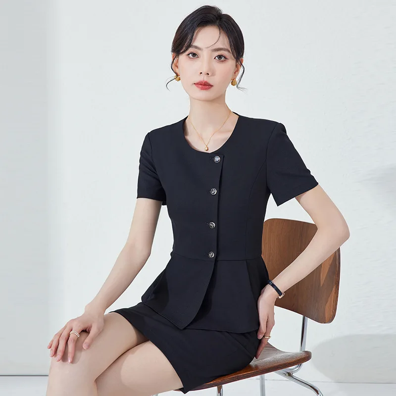 

Summer New Professional Small Suit Coat Female Suit Jewelry Shop Gold Shop Overalls High-End Temperament Formal Wear