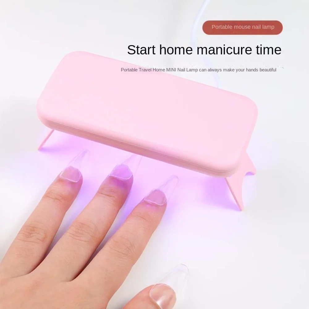 Lampada per asciugare le unghie con smalto gel UV LED Fototerapia per unghie Mini essiccatori per unghie a polimerizzazione ad asciugatura rapida Essiccatore per smalto gel bianco rosa