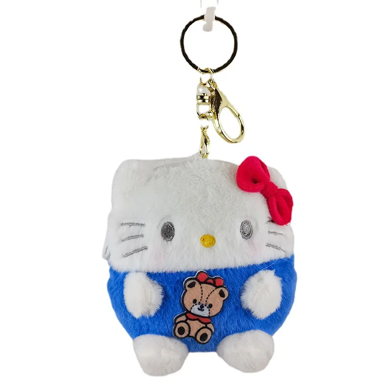 10cm Kawaii Cinna moroll Sanrio Schlüssel bund Plüsch Anhänger Anime Figuren meine Melodie Schlüssel anhänger Plüsch Münz geldbörse Geschenke Spielzeug für Mädchen