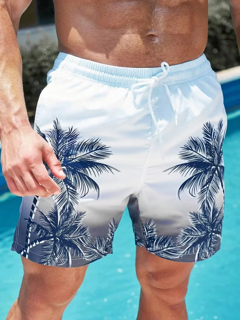 2025 New Harajuku 3D Printing Cocoanut Trees  Beach Shorts Palm Tree Graphic Board Shorts for Men Hawaiian Cool Swimming Trunks