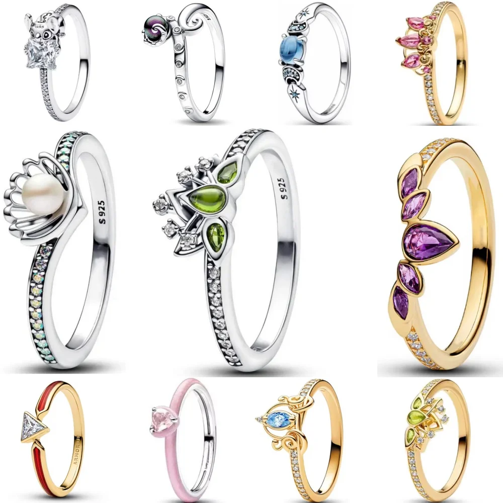 

Лидер продаж, модное очаровательное кольцо принцессы из стерлингового серебра 925 пробы, размер 6, 7, 8, 9, женское оригинальное свадебное кольцо с кристаллами, роскошный аксессуар