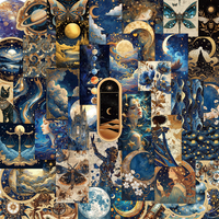 10/30/50pcs Cute Universe Planet Moon Stickers Aesthetic Galaxy Vortex Cartoon Sticker DIY Suitcase Laptop Notebook PVC Sticker