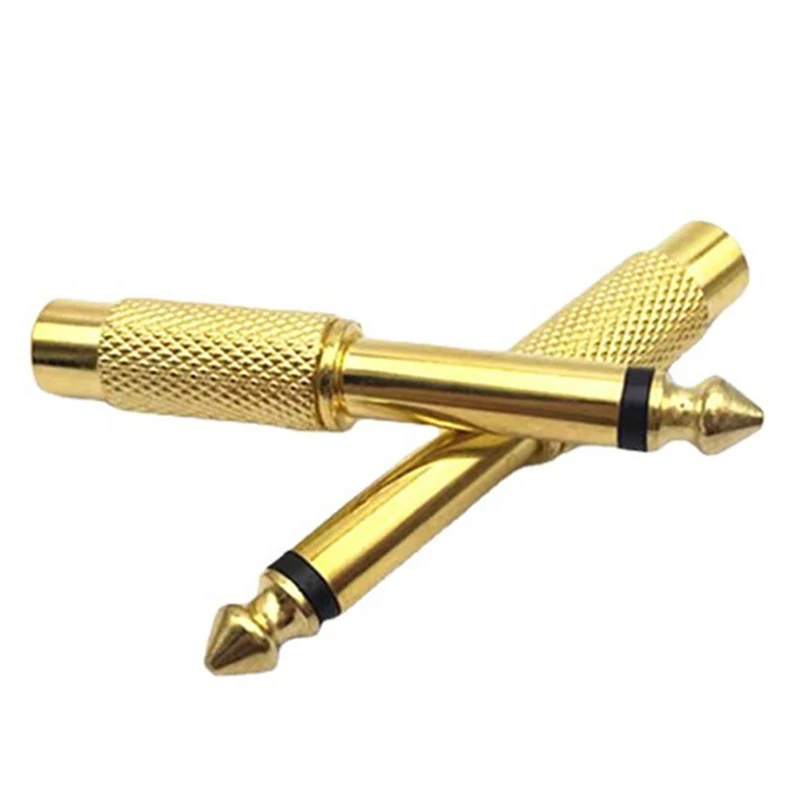 1Pc Gold Plated 6.35mm 1/4