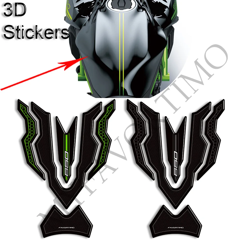 Motorcycle For kawasaki Ninja Z 650 Z650 Tank Pad Side Grips Gas Fuel Oil Kit Knee Fairing Fender 3D Stickers Decals 2020 - 2025