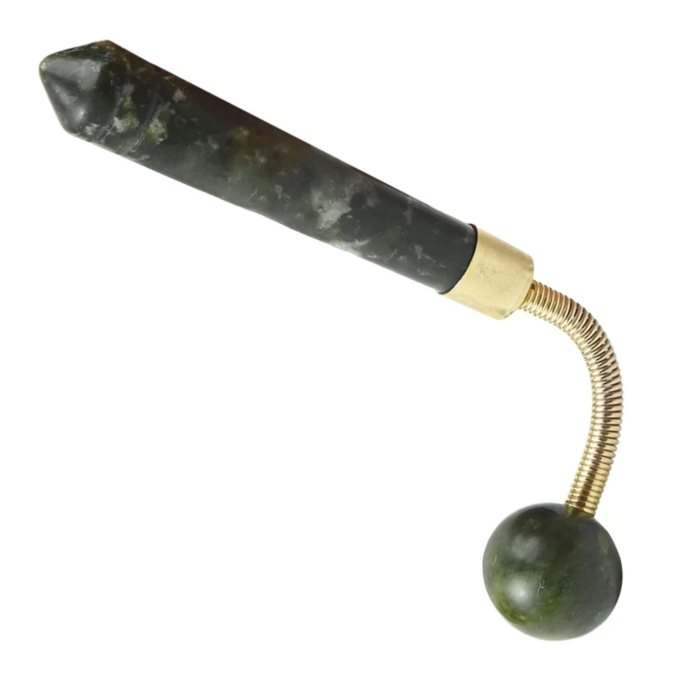 

Ручной нефритовый массажный молоток, ручной массажер для спины, плеч и шеи для акупунктурной точки, облегчения мышц, циркуляционный массажный шариковый молоток