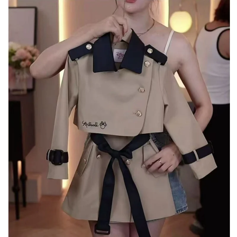 

Ветровка для девочек, весна-осень 2026, новый стиль, детский комплект из двух предметов: пальто, жилет и юбка, в стиле принцессы, 110-160 см