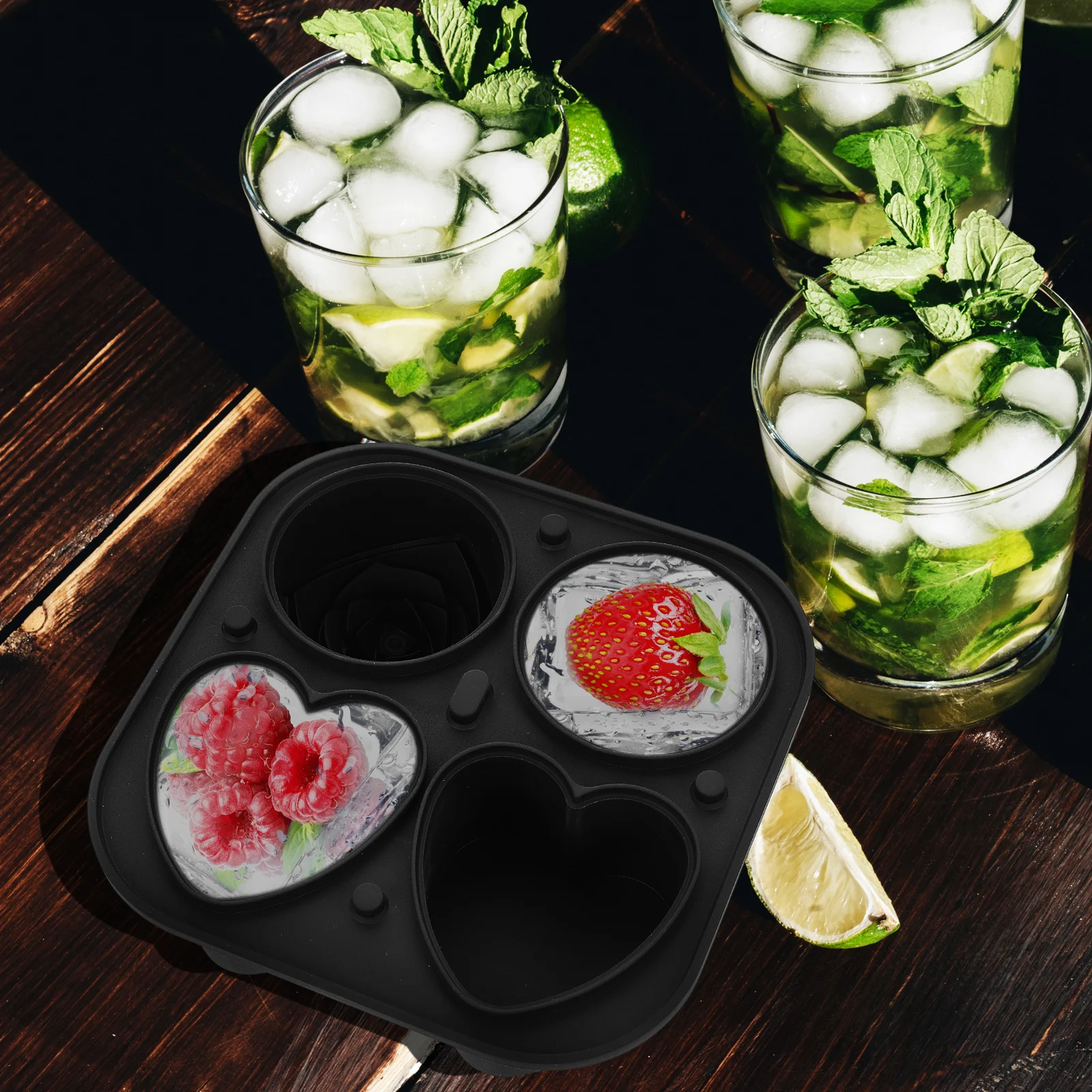 

Ball Making Mold Large Silicone Cube Tray For Whiskey Bar Tool Ice Ball Mold Decorative Ice Cube Maker Portable