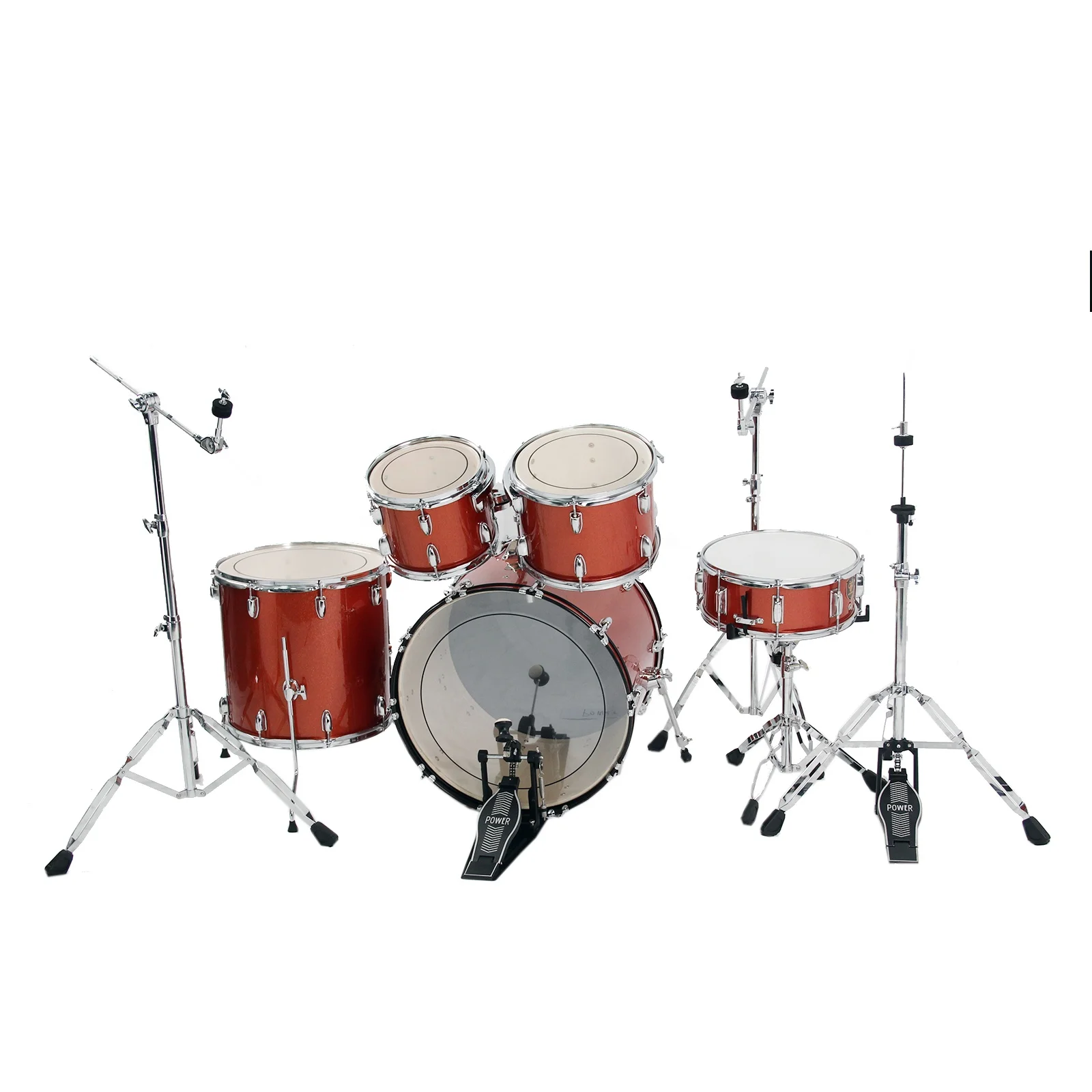 Factory Direct Custom Acoustic Drum Set Professionals' Choice with Transparent Drumheads Option Optimal for Professionals